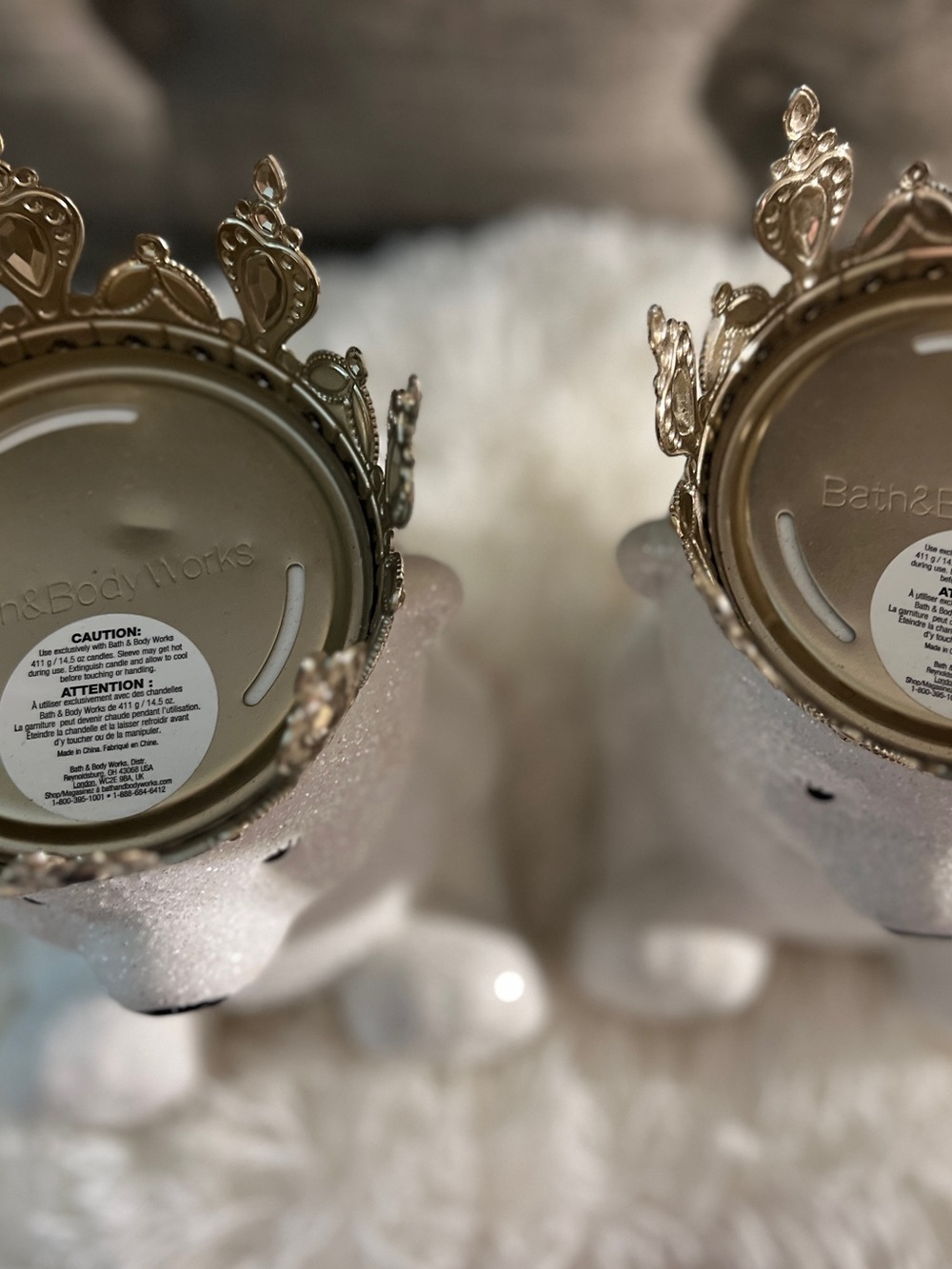 Bath & Body Works Royal Bear Pair with Gold Crowns - Picture 5 of 6